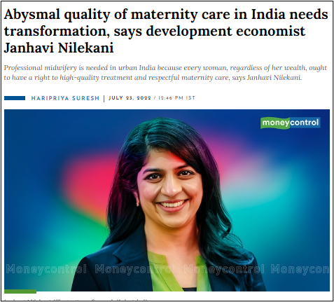 Abysmal quality of maternity care in India needs transformation, says development economist Janhavi Nilekani